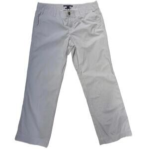 Gap Brown And cream Pinstriped Cotton Pants Straight Leg Size 14